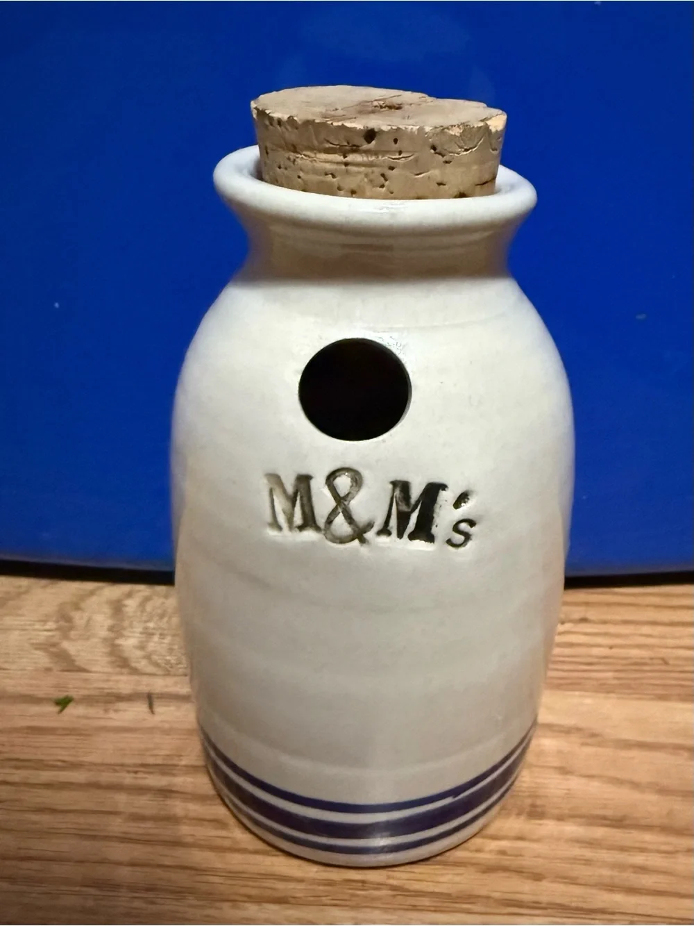 Ceramic novelty M&M handmade candy jar dish dispenser